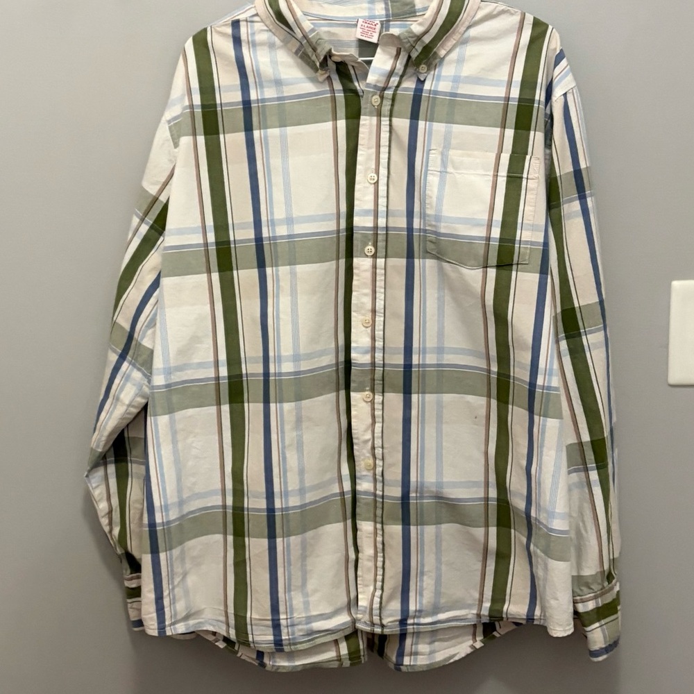 Blue and White Striped Garment